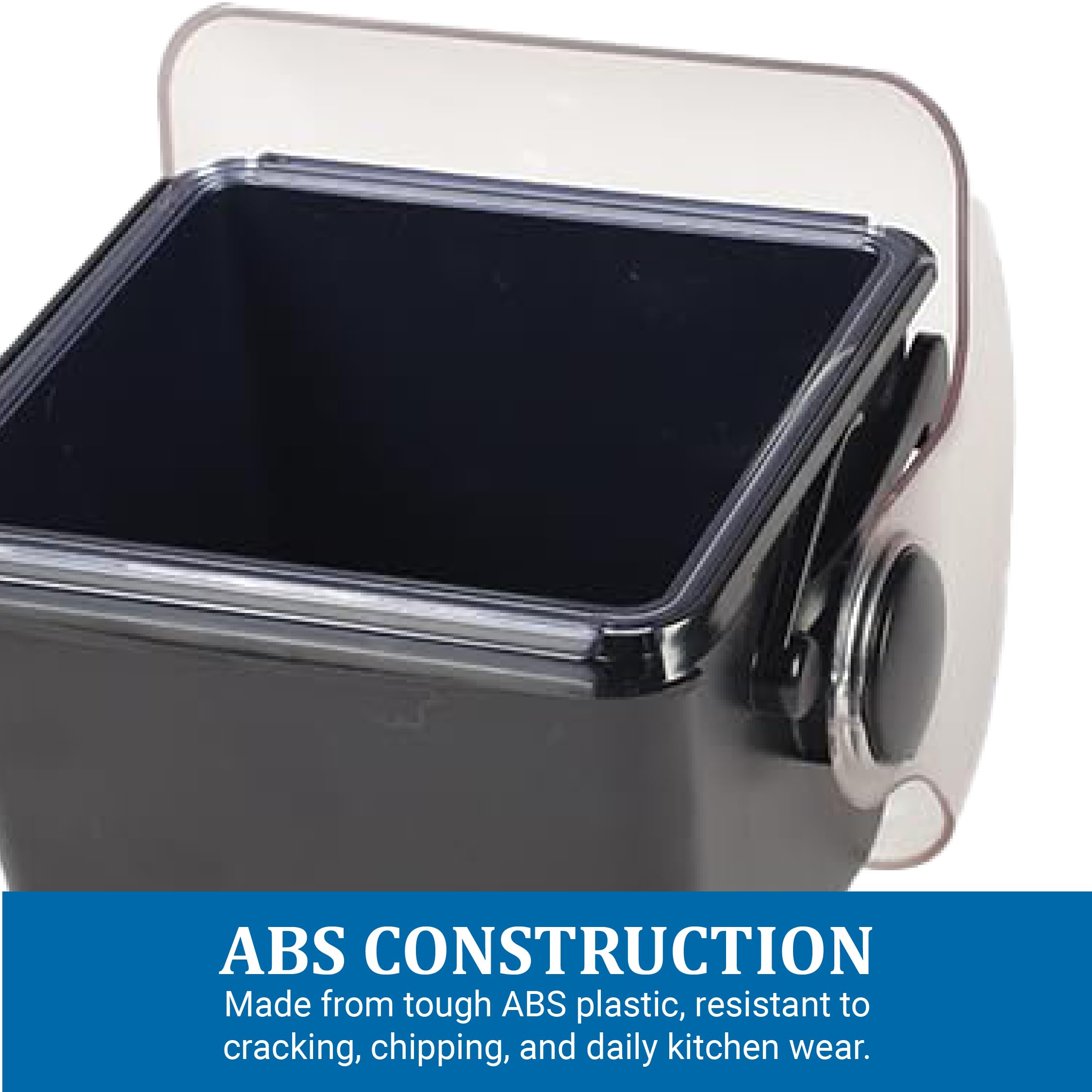 San Jamar Porta Condimentos Mini con Cúpula Enfriable con Tapa para Cocina, Bar y Restaurantes, Plástico, 1 Cuarto, Negro