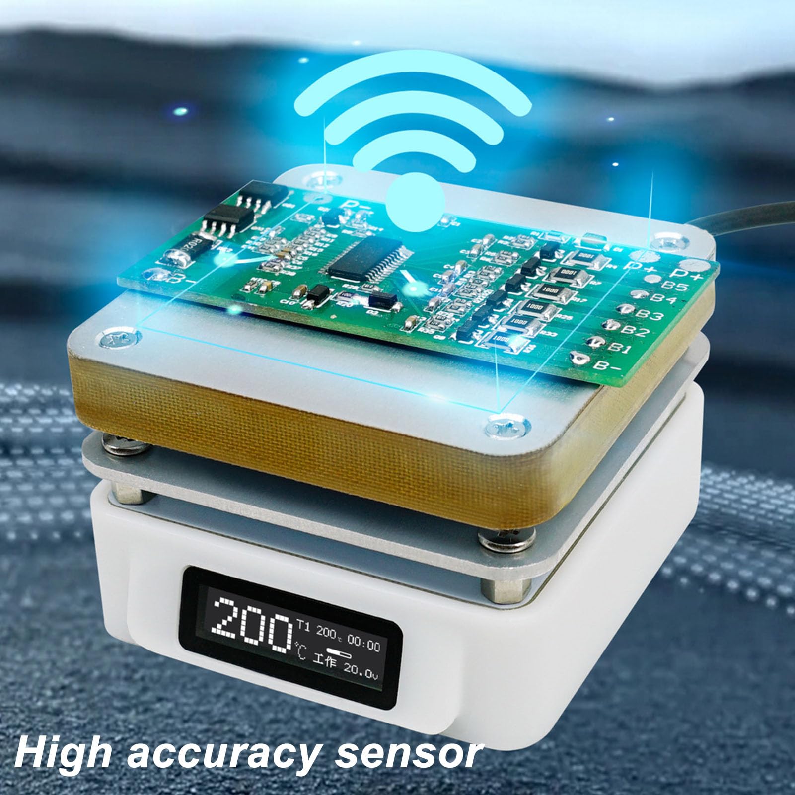 Piastra Di Saldatura Riscaldante 55x55mm – Preriscaldatore PCB Temperatura Regolabile 50-280°C Con USB-C