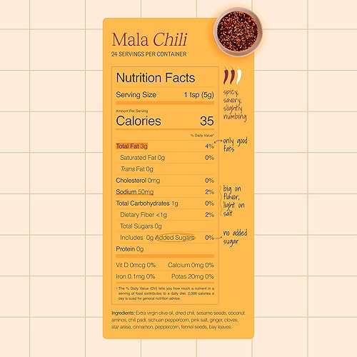 Miniatura 36 de Everiday Chilis Sin aceites de semillas Alternativa a salsa picante Todo natural, sin gluten y vegano (paquete de 1, aceite de chile mala)