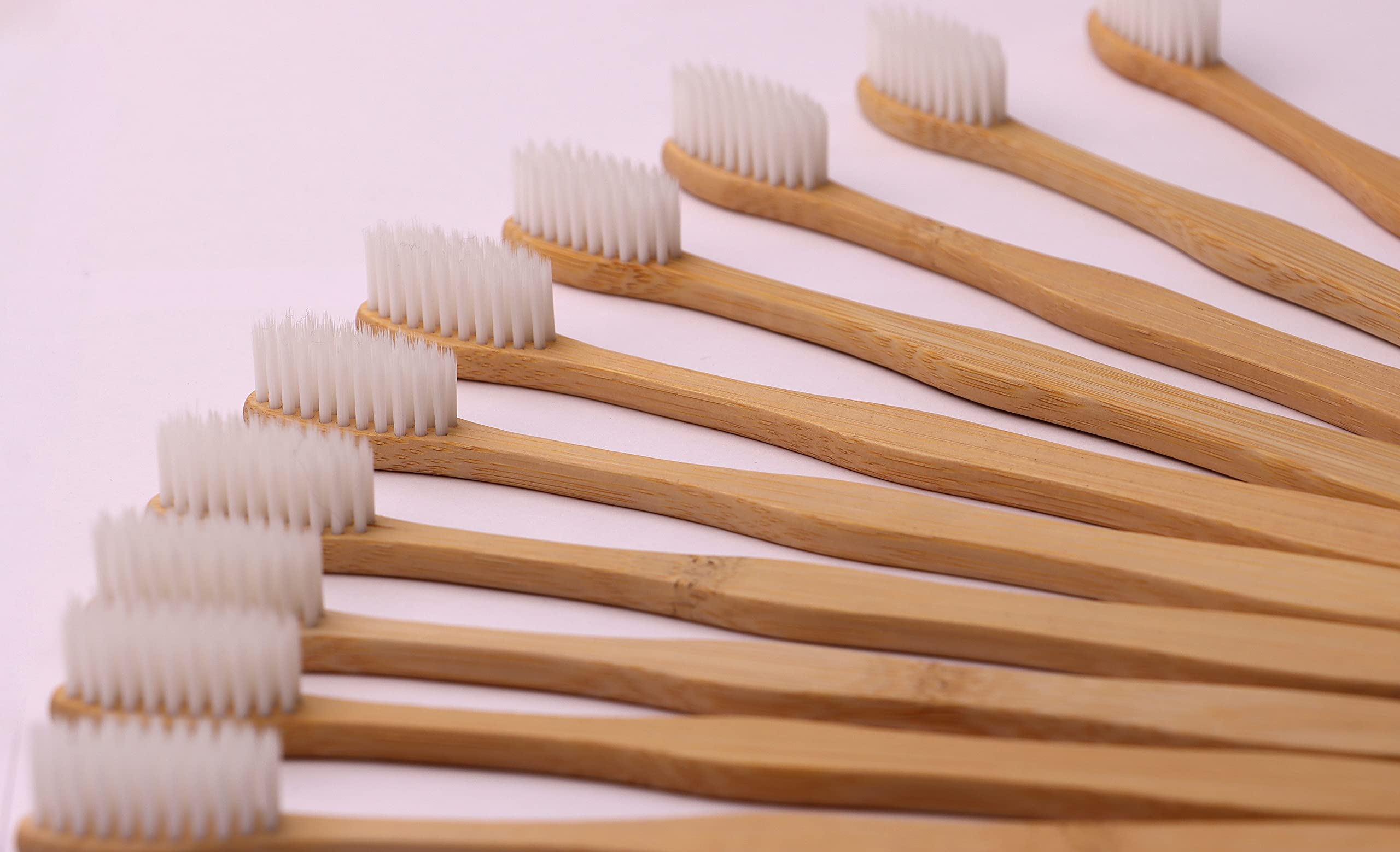 DIVCHI Confezione da 10 spazzolini da Denti in bambù, spazzolini da Denti in Legno, biodegradabili, ecologici, Vegani, Naturali, organici, in Carbone di bambù