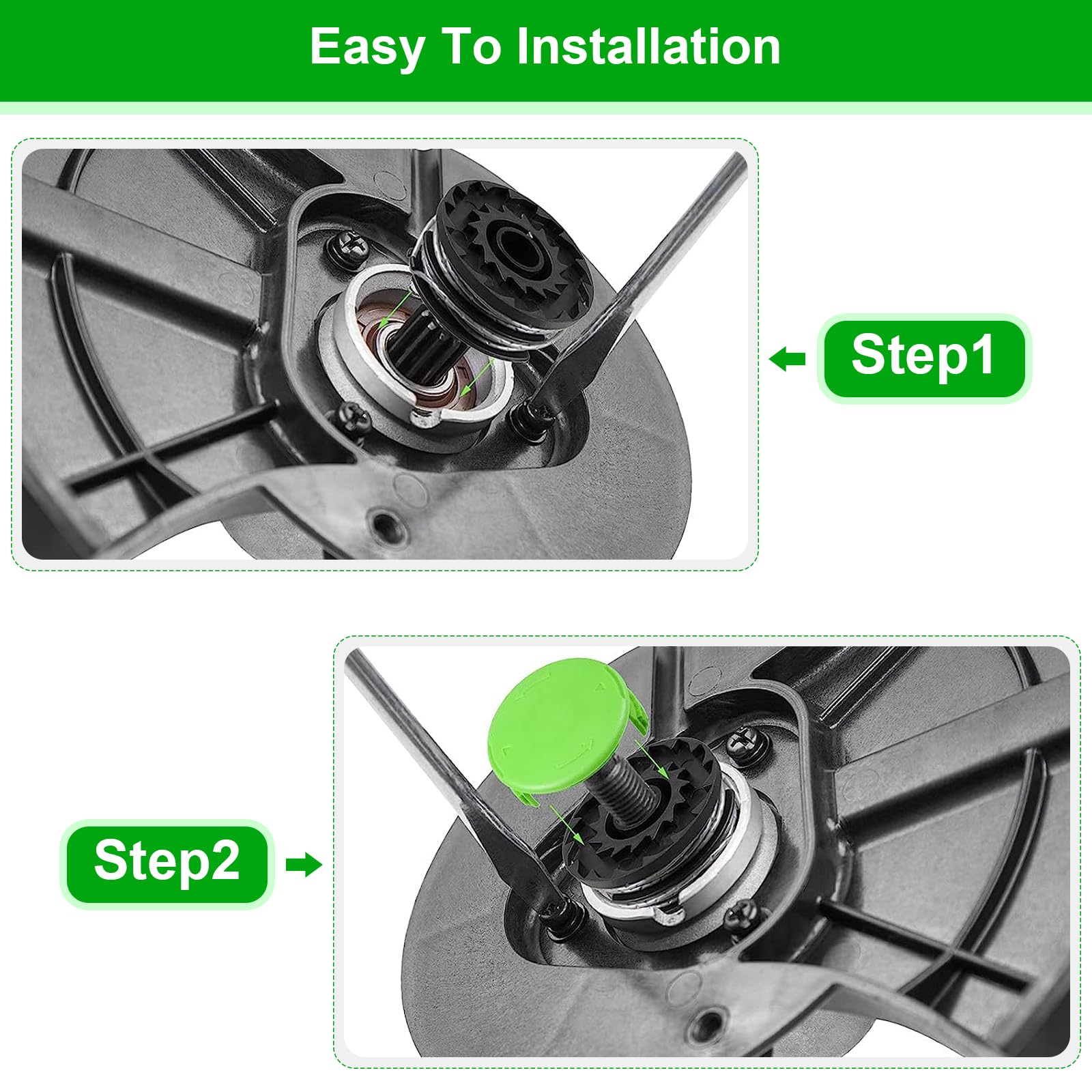 7er Pack Ersatzspulen Für Greenworks Trimmer - Kompatibel Mit 2101602, 2101602A, STBA40B210 U.a. - 6m Nylonfaden, 0,065cm Durchmesser