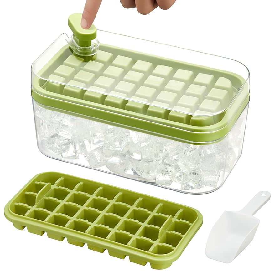 Amazon.com: Ice Cube Trays with Lid and Storage Bin for