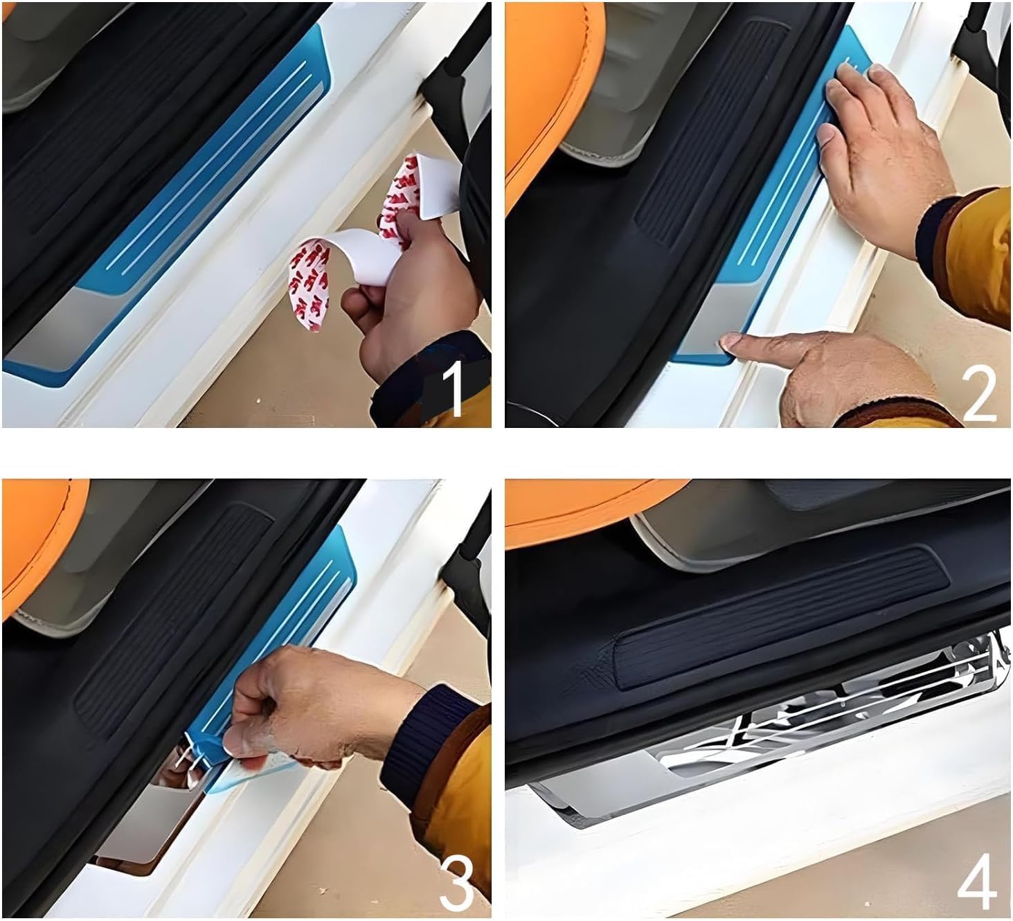 4Pcs Car Door Sill Protectors Scuff Plate for GMC Canyon 2023-2024, Stainless Steel Door Entry Guards Anti Scratch Step Trim Accessories