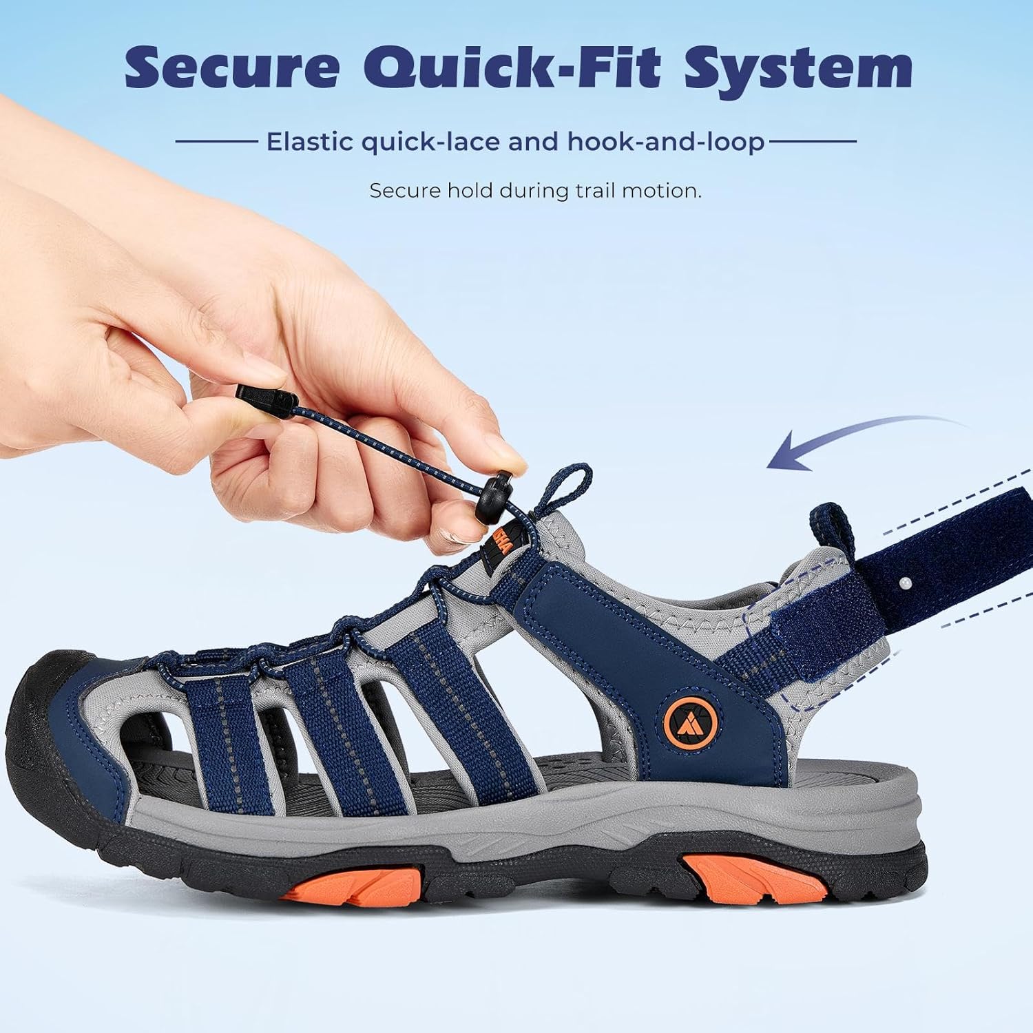Mishansha Mens Sandals Closed Toe, Hiking Water Outdoor Athletic Beach Sandals Slip-Resistant with Arch Support