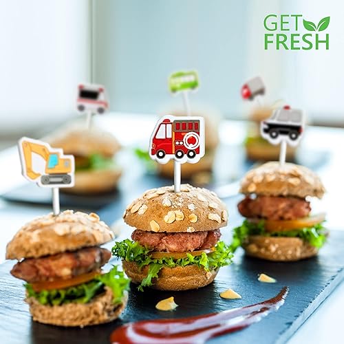 Miniatura 3 de GET FRESH Palillos de comida para niños – 18 piezas de transporte de alimentos Bento Picks Decoración de lonchera para niños y niños pequeños –