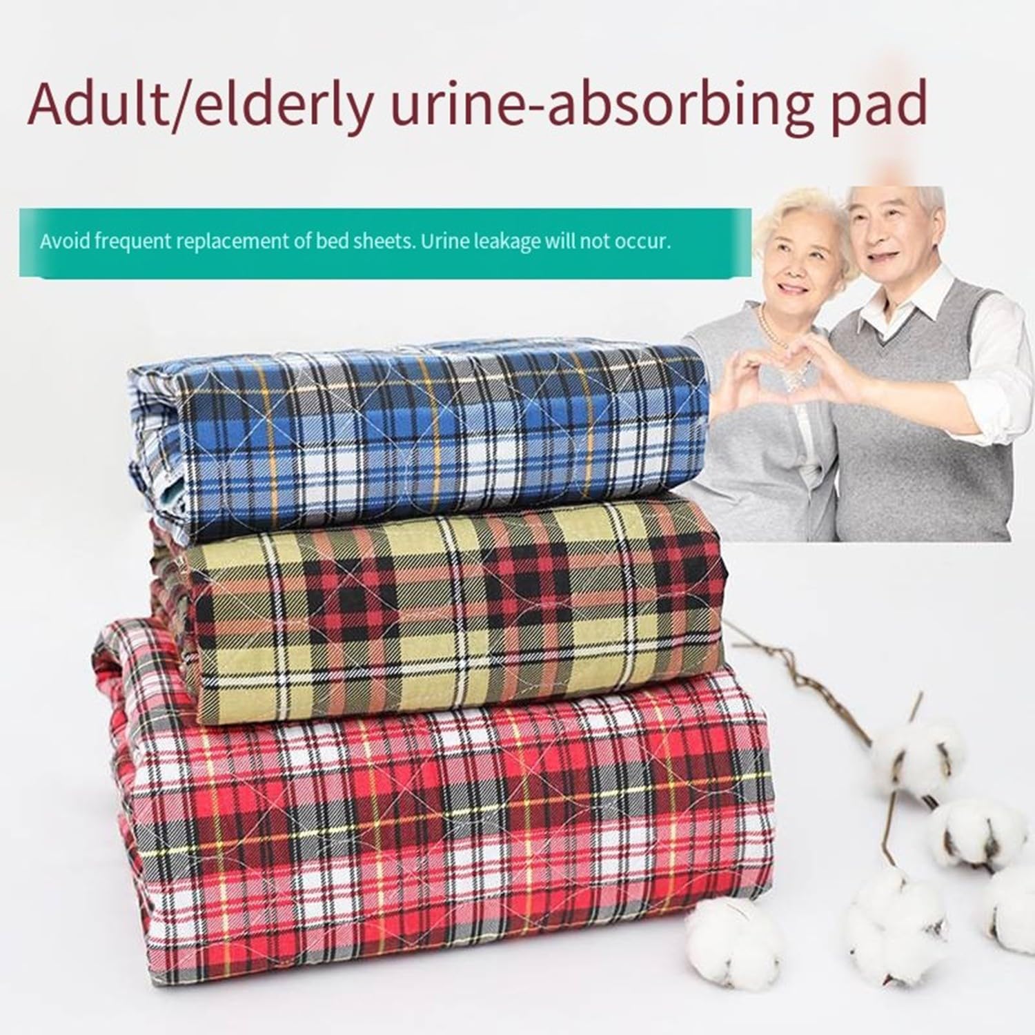 REHOOF Empapadores Incontinencia Cama Adultos Lavables, Protector De Cama Súper Absorbentes Reutilizables, Empapadores Impermeable para Incontinencia, Niños, Adultos Mayores, Encamados A,150×180cm