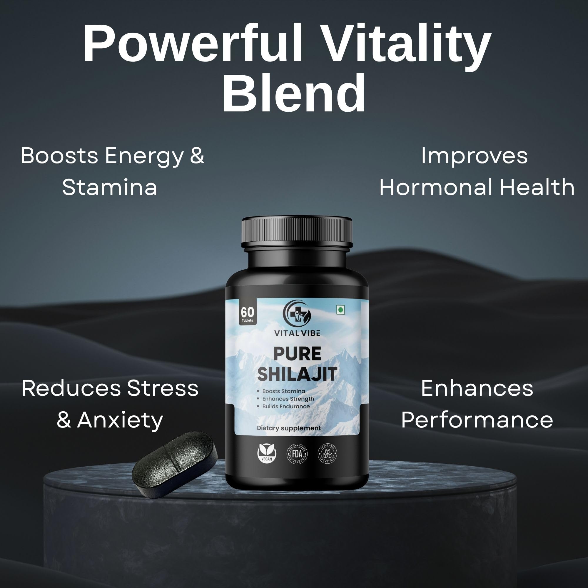 Shilajit Tablets with Ashwgandha, Gokshura for Sexual Health & Wellness for Men (60 Tablets) — Amazon image 4