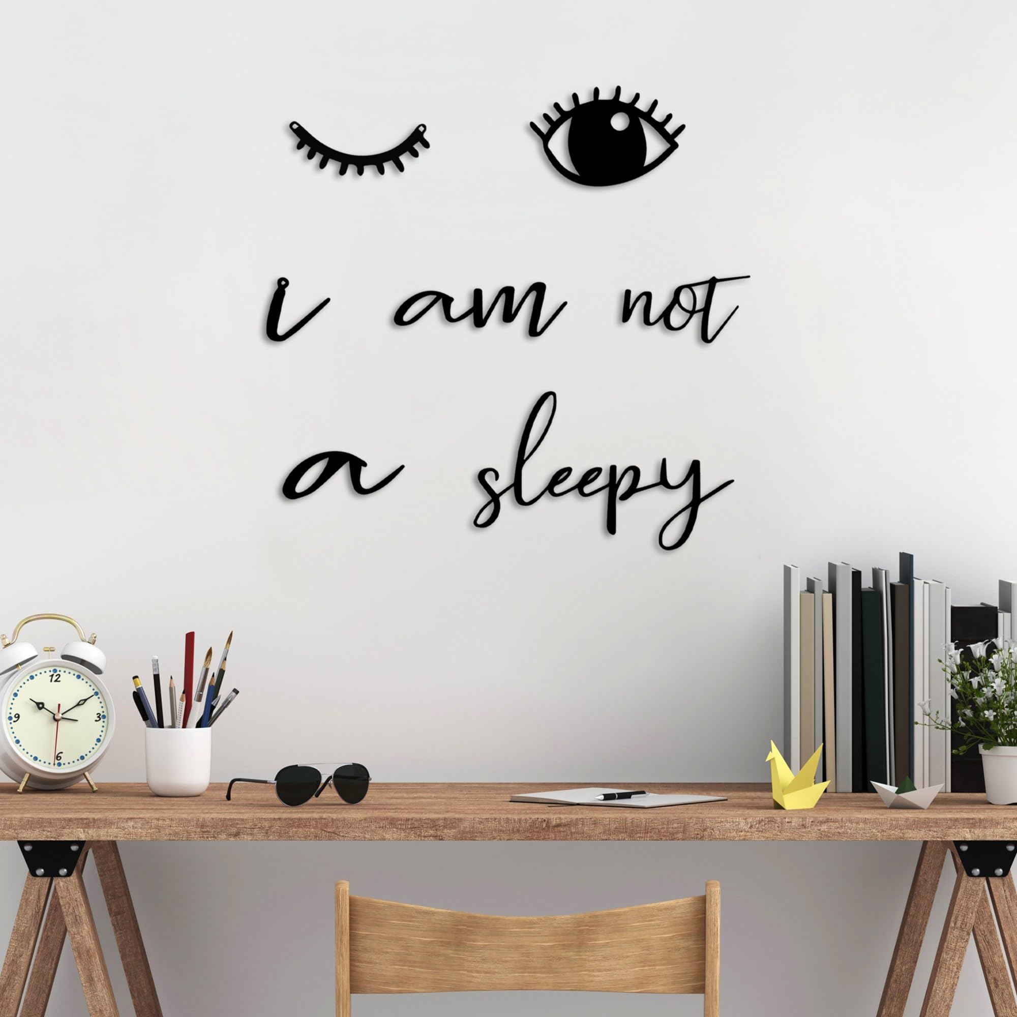 Lot d'accessoires muraux décoratifs en métal Hanah Home 7 pièces noir