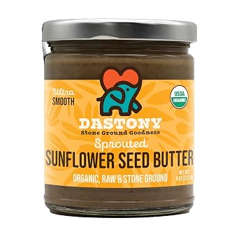 Dastony Organic Raw Sprouted Sunflower Seed Butter, 8 oz | Only One Ingredient | Vegan, Paleo and Keto Friendly, Non GMO, Gluten-free - Pack of 1