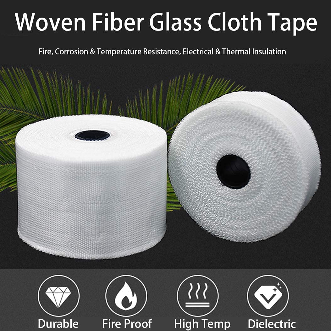 APT Woven Fiberglass Cloth Tapes (6" x 36Yds), Repairs and Reinforcements, Glass Fiber Mesh Joint Tape Plain Weave Reinforcement E-Glass, No Adhesive (152mm x 36Yds)