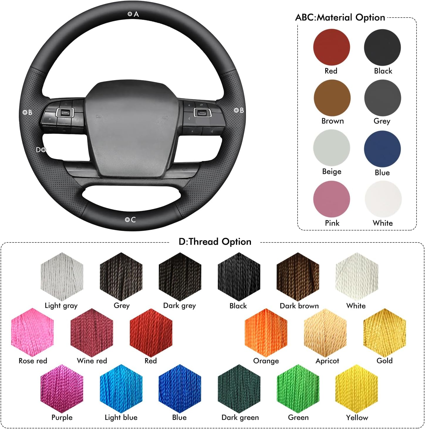 MEWANT Steering Wheel Cover for Volvo VNL VNR FM FH 2017-2025 Steering Wheel Made of Rubber