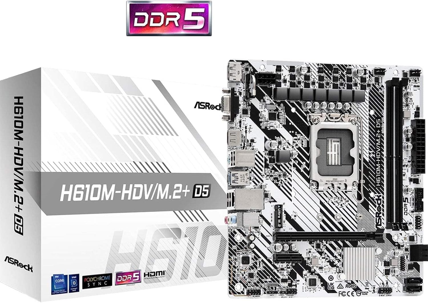 ASRock H610M-HDV/M.2+ D5 LGA1700 Micro ATX motherboard