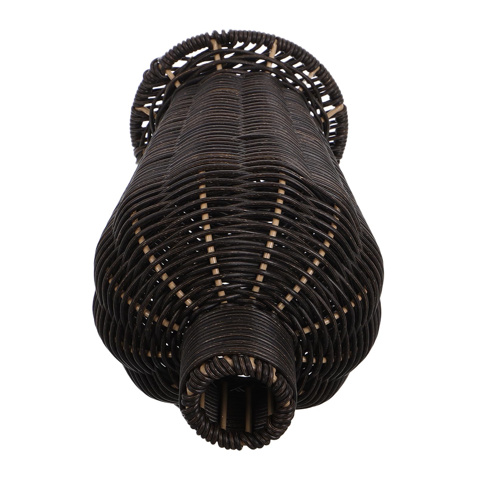 Vase à fleurs imitation rotin noir facile à nettoyer en plastique