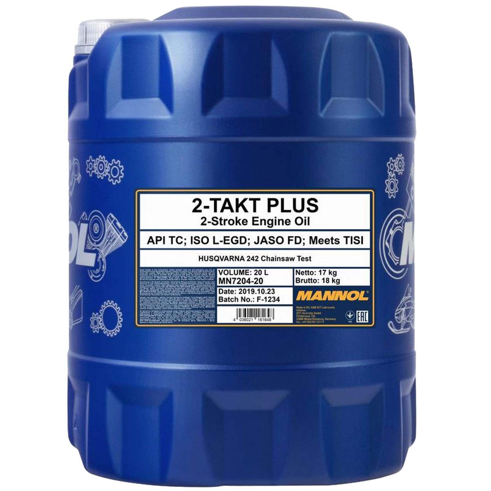 MANNOL Aceite de motor 2-Takt Plus API TC 20L Compatible con YAMAHA MOTORCYCLES SLIDER TZR BWs JOG DT