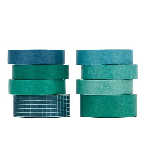 Washi - Juego de 8 rollos de cinta adhesiva decorativa para manualidades, manualidades, diarios, planificadores, álbumes de recortes, regalo de