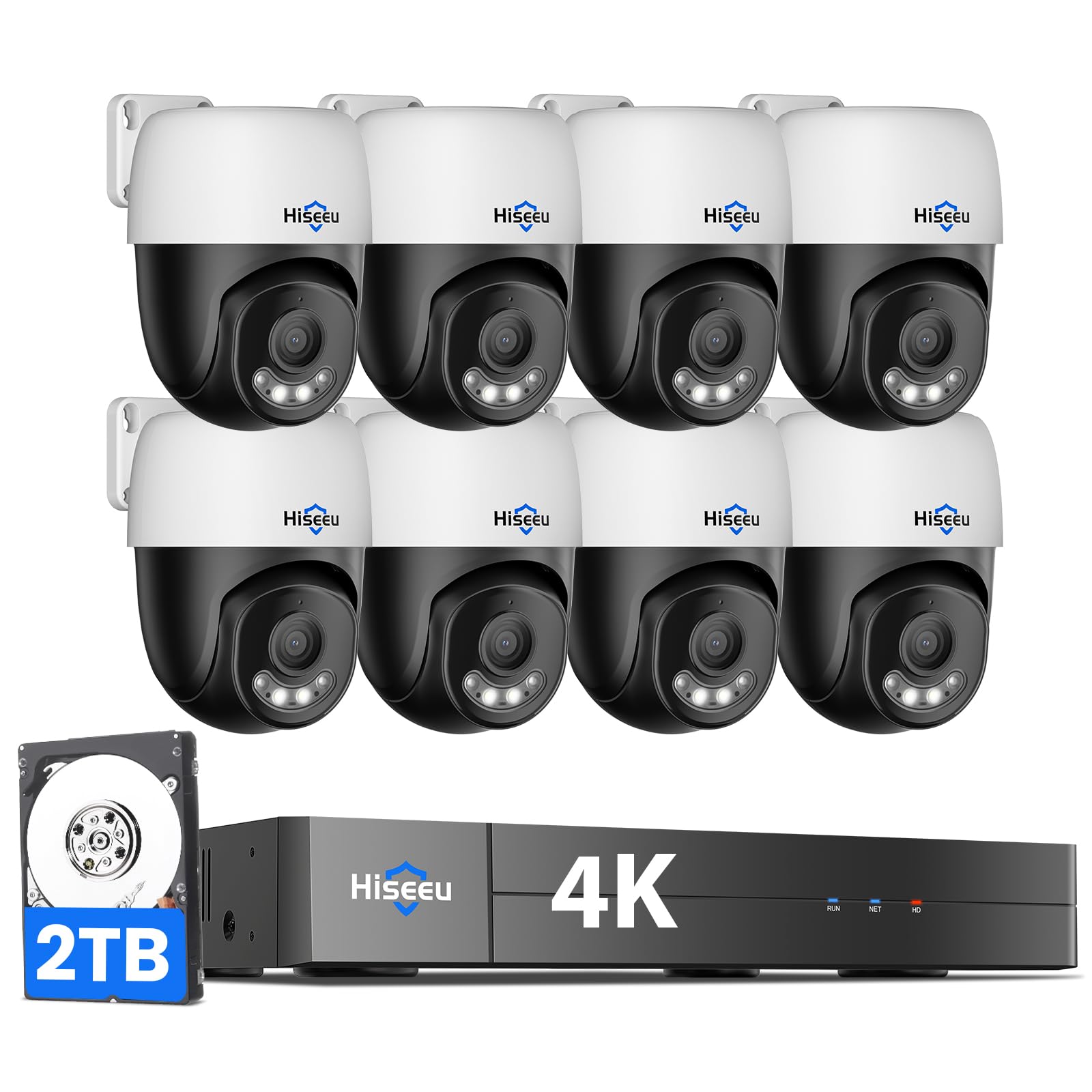 Hiseeu 4K 8-PTZ NVR Kit
