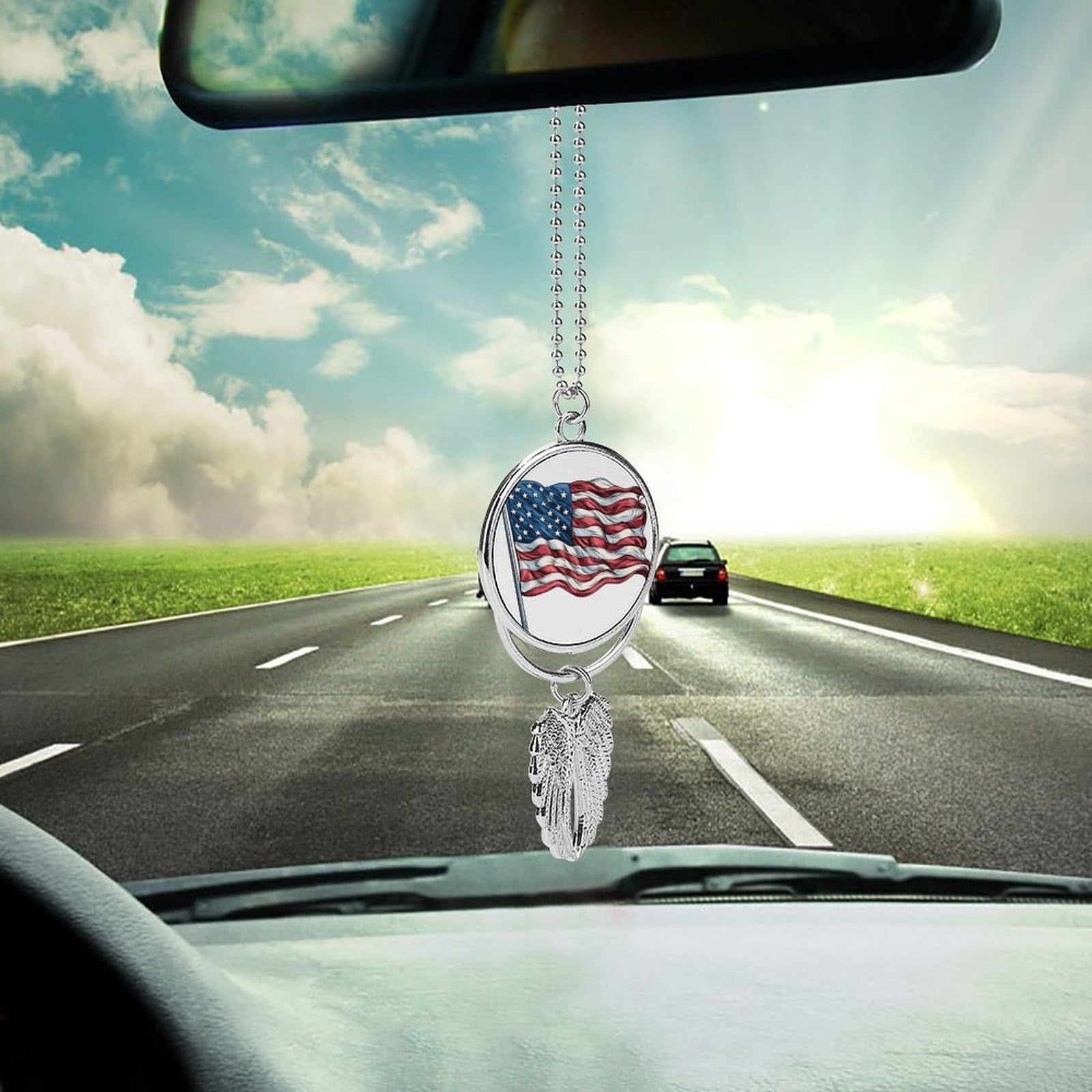 Amazon.com: Red White And Blue American Flag Vintage Car Hanging