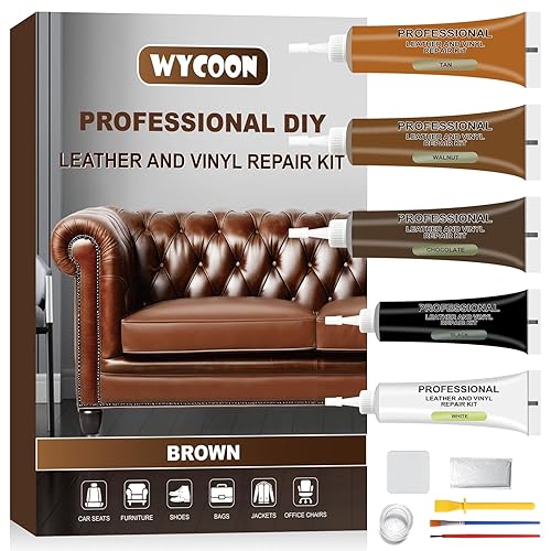 Brown Leather & Vinyl Repair Kit for Furniture, Car Seats,