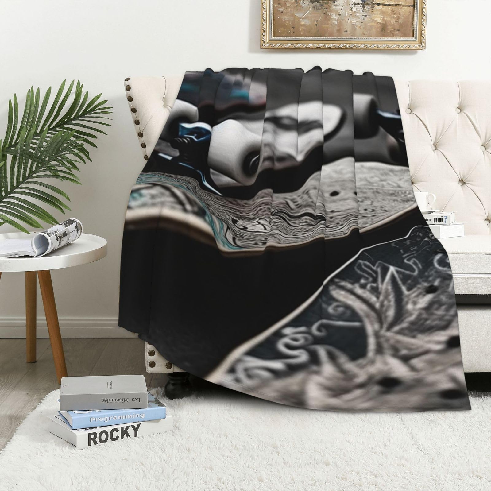 Couverture polaire réversible et chaude avec flanelle pelucheuse ultra douce
