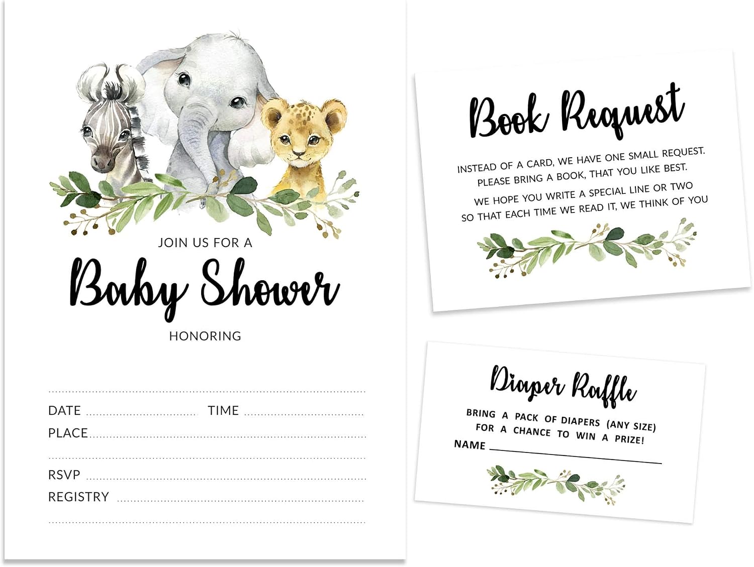 30 Books for Baby Shower Request Cards Bring A Book Instead of A Card Greenery Floral Baby Shower Invitations Inserts Games