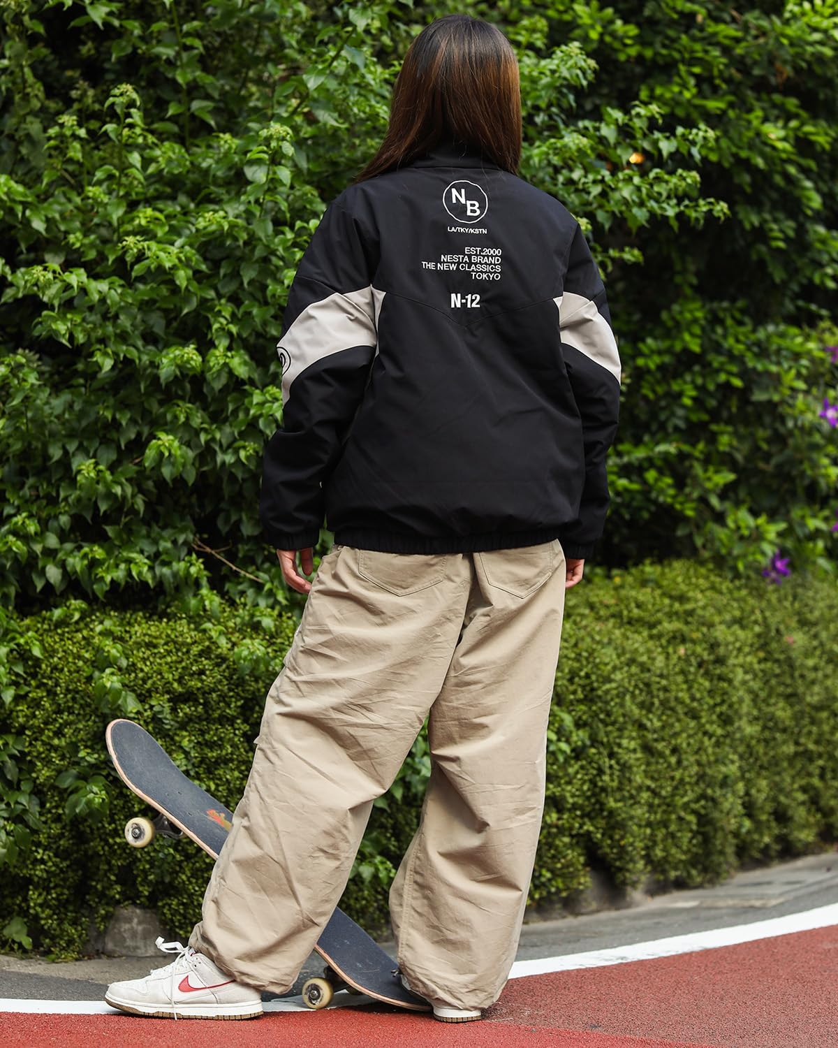 ☆リバーシブル☆ 花旅楽団 スカジャン 刺繍 鶴 狛犬 リブニット