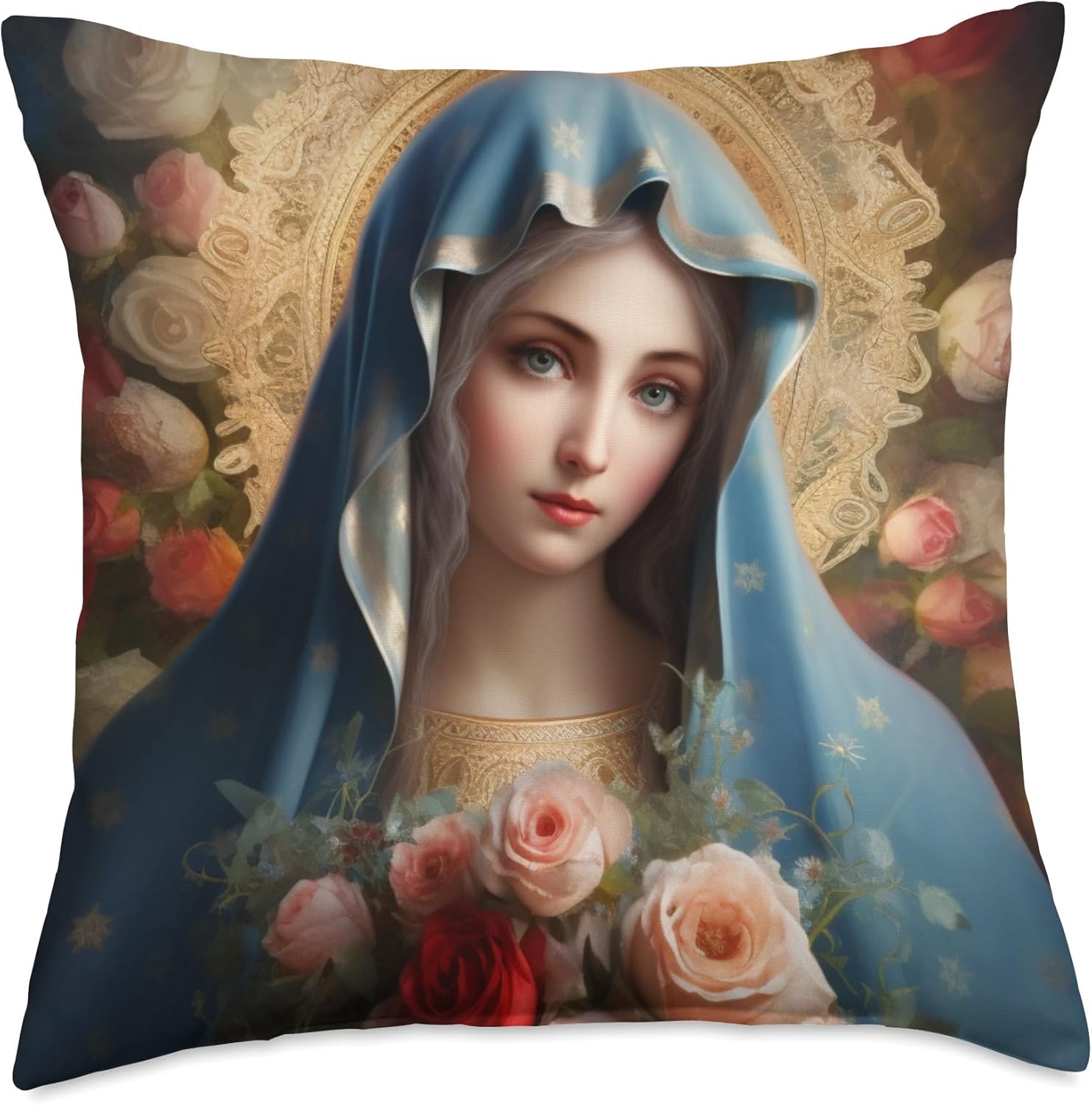 Our Lady, Virgin Mary, Holy Mary, Holy Virgin, Mother Mary Throw Pillow