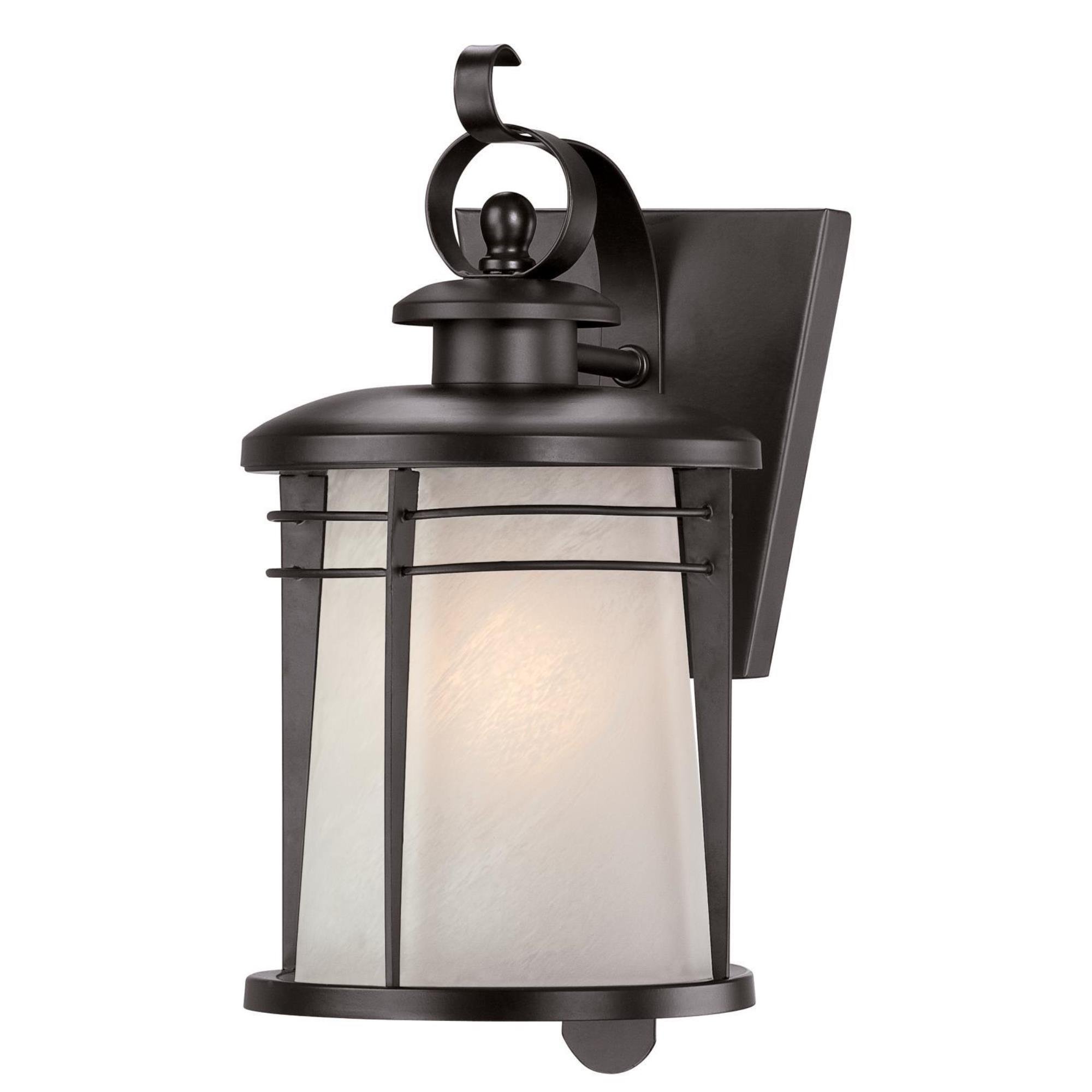 Westinghouse 6674100 Senecaville One-Light Exterior Wall Lantern, Weathered Bronze Finish on Steel with White Alabaster Glass-image-27