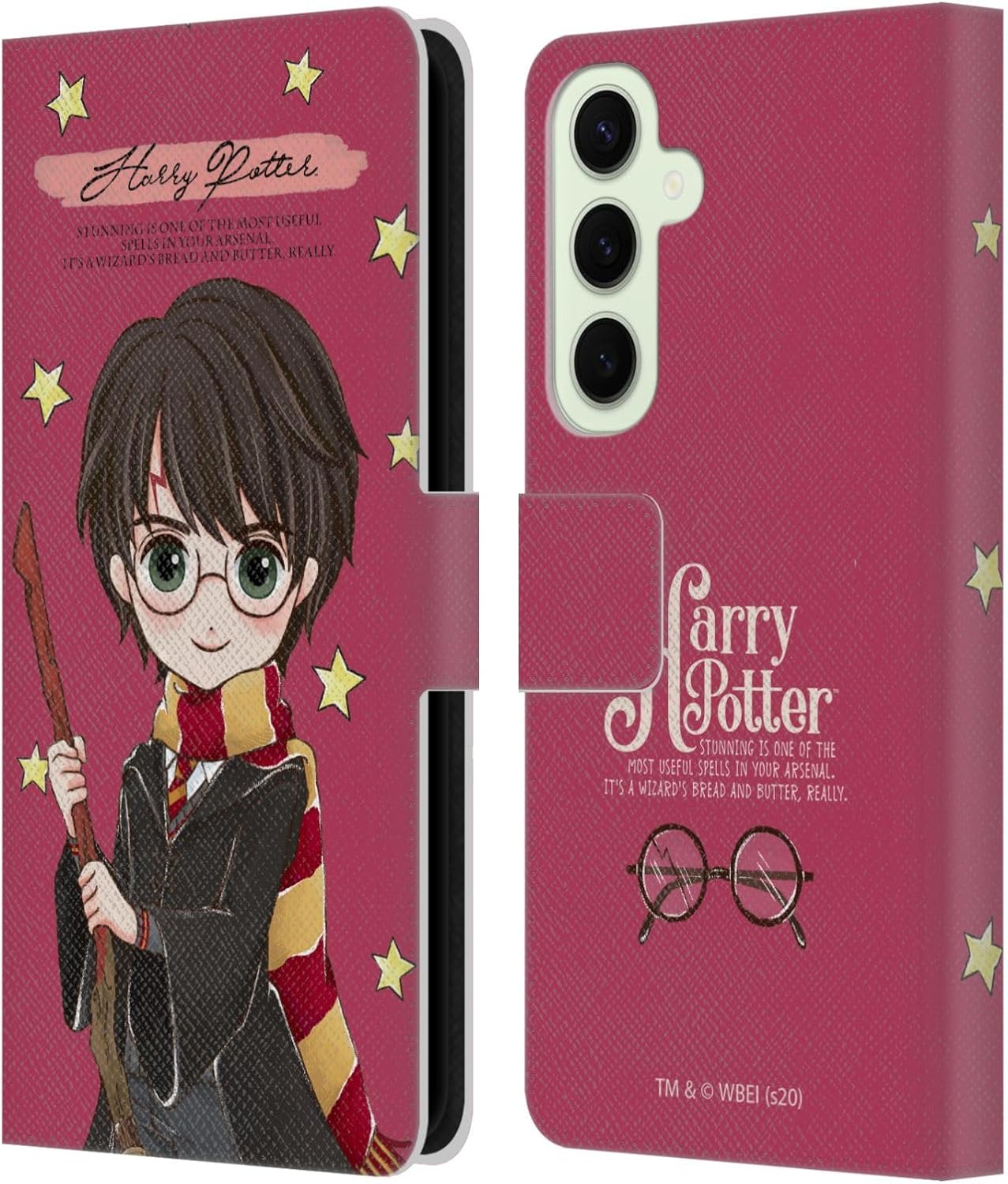 Head Case Designs Officially Licensed Harry Potter Harry Deathly Hallows XXXVII Leather Wallet Case Compatible with Samsung Galaxy S25+