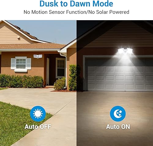 Miniatura 10 de DEWENWILS Luz de seguridad LED de 5400LM del anochecer al amanecer al aire libre, luz de inundación súper brillante de 62 W con fotocélula, luz
