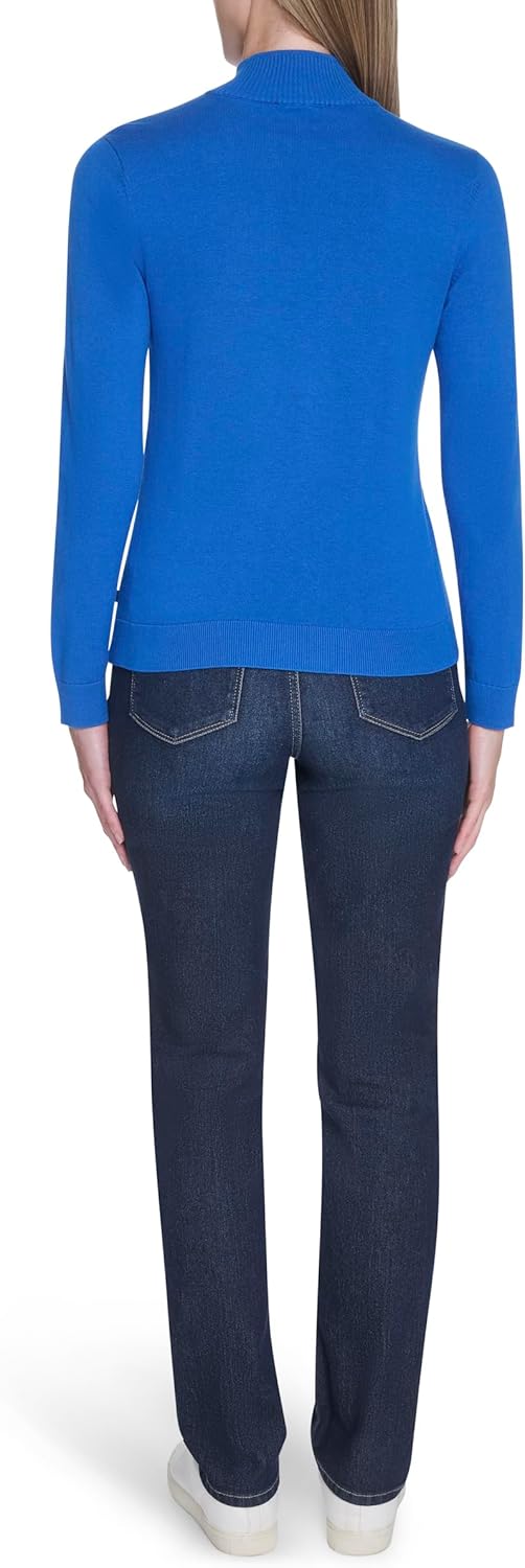 Nautica Womens 1/4 Zip Mockneck Cable Sweater - Image 5