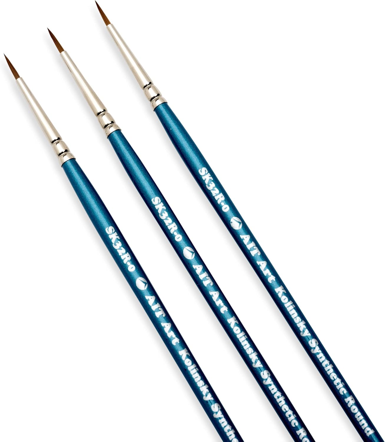 AIT Art Select Round Detail Paint Brushes, Size 20/0, Pack of 3, Synthetic Kolinsky Sable, Set Assembled in USA for Trusted Performance and Crafting Exquisite Details