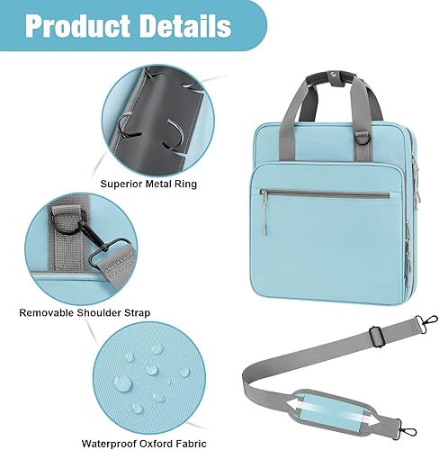 Miniatura 4 de Carpeta escolar con cremallera, carpeta escolar de 3 anillos de 2 pulgadas, carpeta de capacidad para 500 hojas con cremallera para niñas y niños,