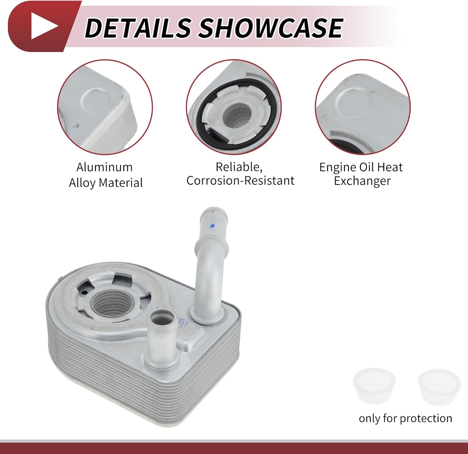 ACROPIX Engine Oil Cooler for Ford Fiesta 2008-2019 Transmission Oil Cooler Trans Cooler No.7S7G6B856A4A Aluminum Alloy Silver Tone 1 Pcs