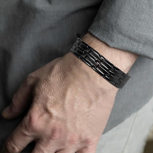 Miniatura 4 de BioMag Mens Copper Bracelet for Joint Pain 99.9% Copper Magnetic Bracelets with Sizing Tool Adjustable Jewelry Gifts