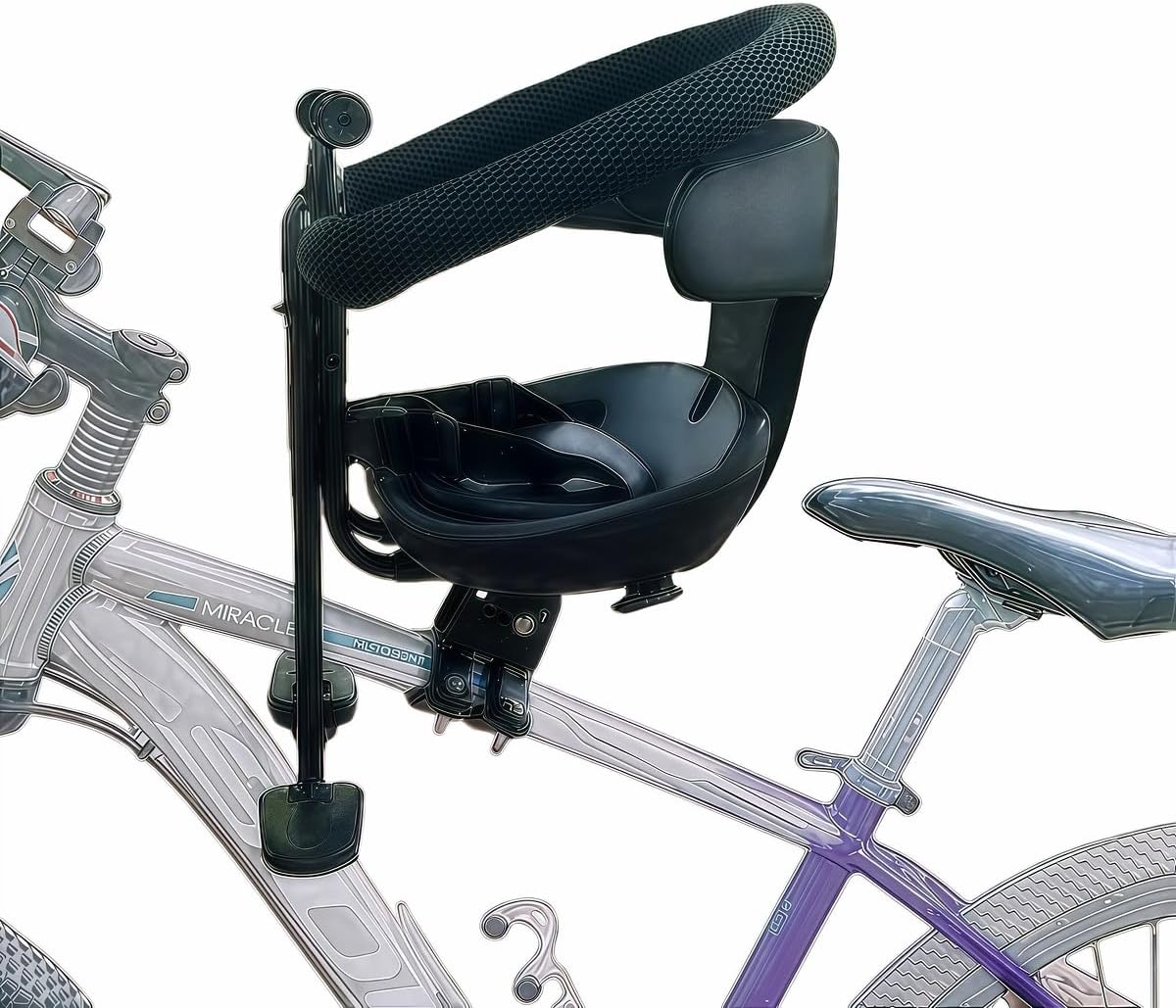 Kids Bike Seat-Front Mounted(Match Seat Belt), for Children Aged 1~8Years Toddler Bike Seat，Fits Most Adult Modern Mountain Bikes Install, Adjustable for Comfort Baby Bike Seat
