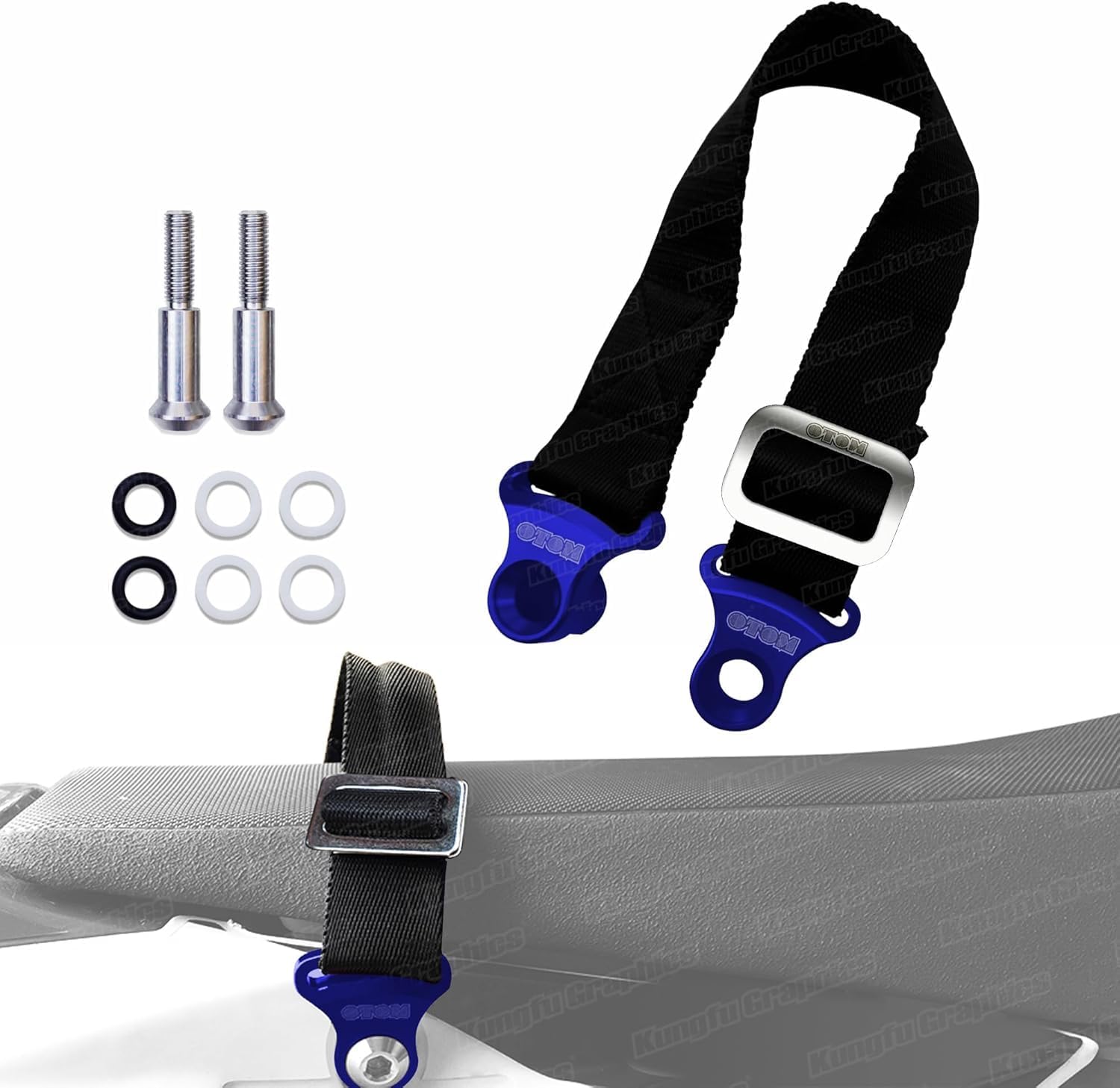 Rear Adjustable Strap for Dirt Bike YZF250 YZ250F YZF450 YZ450F WR250F WR450F YZ125 YZ250 YZ125X YZ250X, YZ250FX YZ450FX, YZ85 2002-2021. Blue, Motocross Enduro Supercross