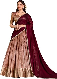 LooknBook Art Grace in Every Detail Tasar Silk Floral Chaniya Choli with Lace Accents Price In India