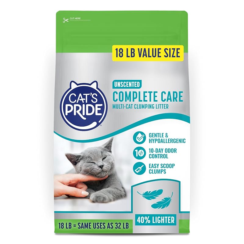 Areia para Gatos Aglomerante de Argila Sem Fragrância Cat's Pride Complete Care 8,17 kg