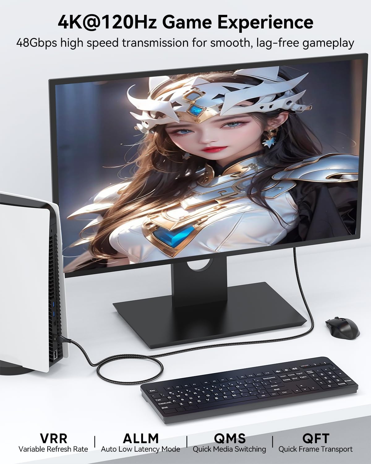 10K 8K HDMI Cable 3.3FT 10-Pack, HDMI to HDMI 2.1 Cable Ultra High Speed HDMI Cord Nylon Braided 48Gbps 8K@60Hz, 4K@120Hz eARC, HDR10, HDCP2.2&2.3 for PS5, Monitor, HDTV, Laptop, PC, Blu-ray