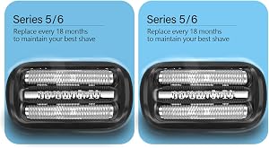Series 5/6 53B Replacement Head for Braun Electric Foil Shaver, Compatible with Braun Razors New Generation 5020cs 5018s 5035s 5049cs 5050cs 6020s 6040cs 6075cc 6072cc 6090cc, 2 PCS