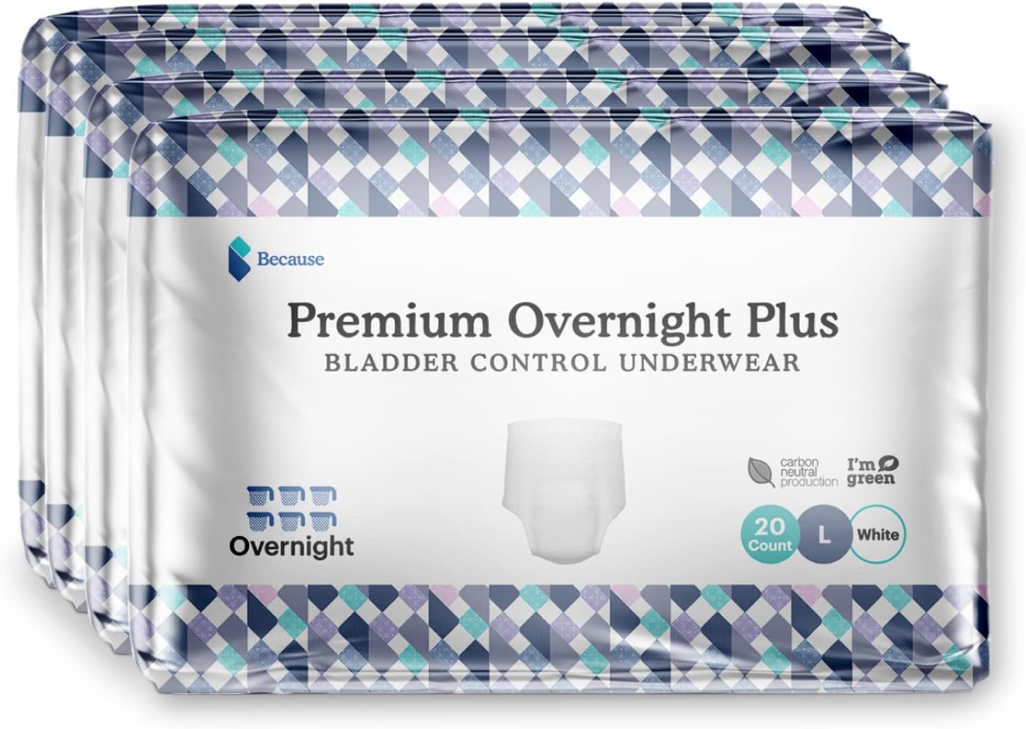 Unisex Premium Overnight Plus Pull Up Underwear - Extremely Absorbent, Soft & Comfortable Nighttime Leak Protection - White, XX-Large - Absorbs 6 Cups - 10 Count