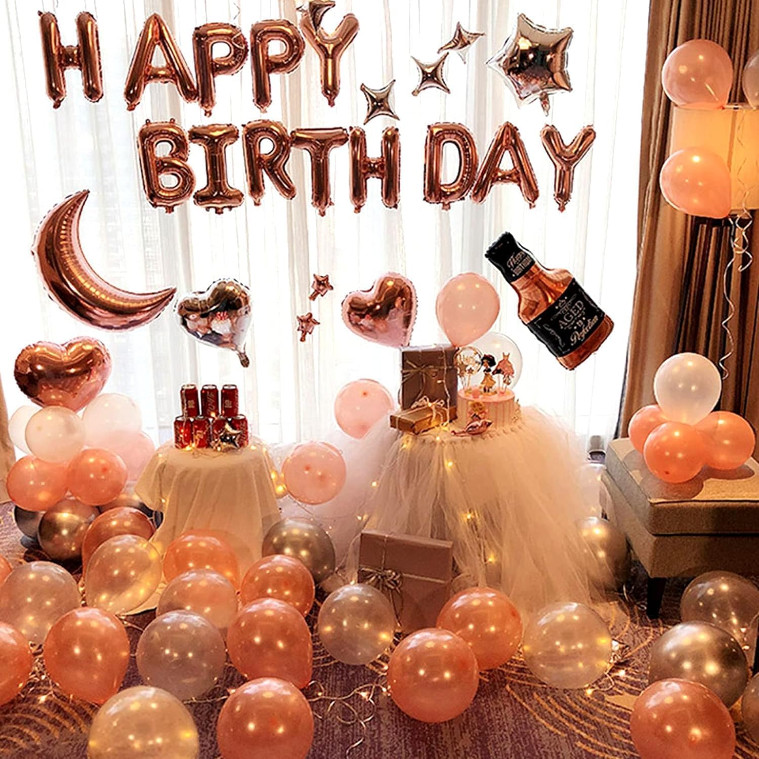 GenericParty Propz Rose Gold Birthday Decoration Set - 48Pcs Girls Kit for a Remarkable Celebration design 2