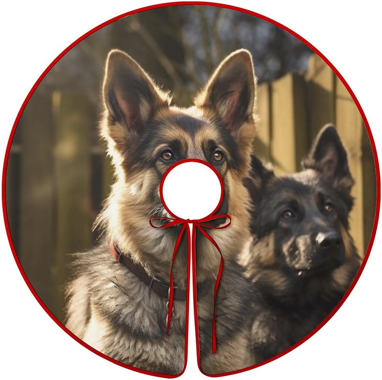 Christmas Tree SkirtGerman Shepherdclassic Fashion Tree Skirt Painted Multifunctional Christmas Tree Skirt
