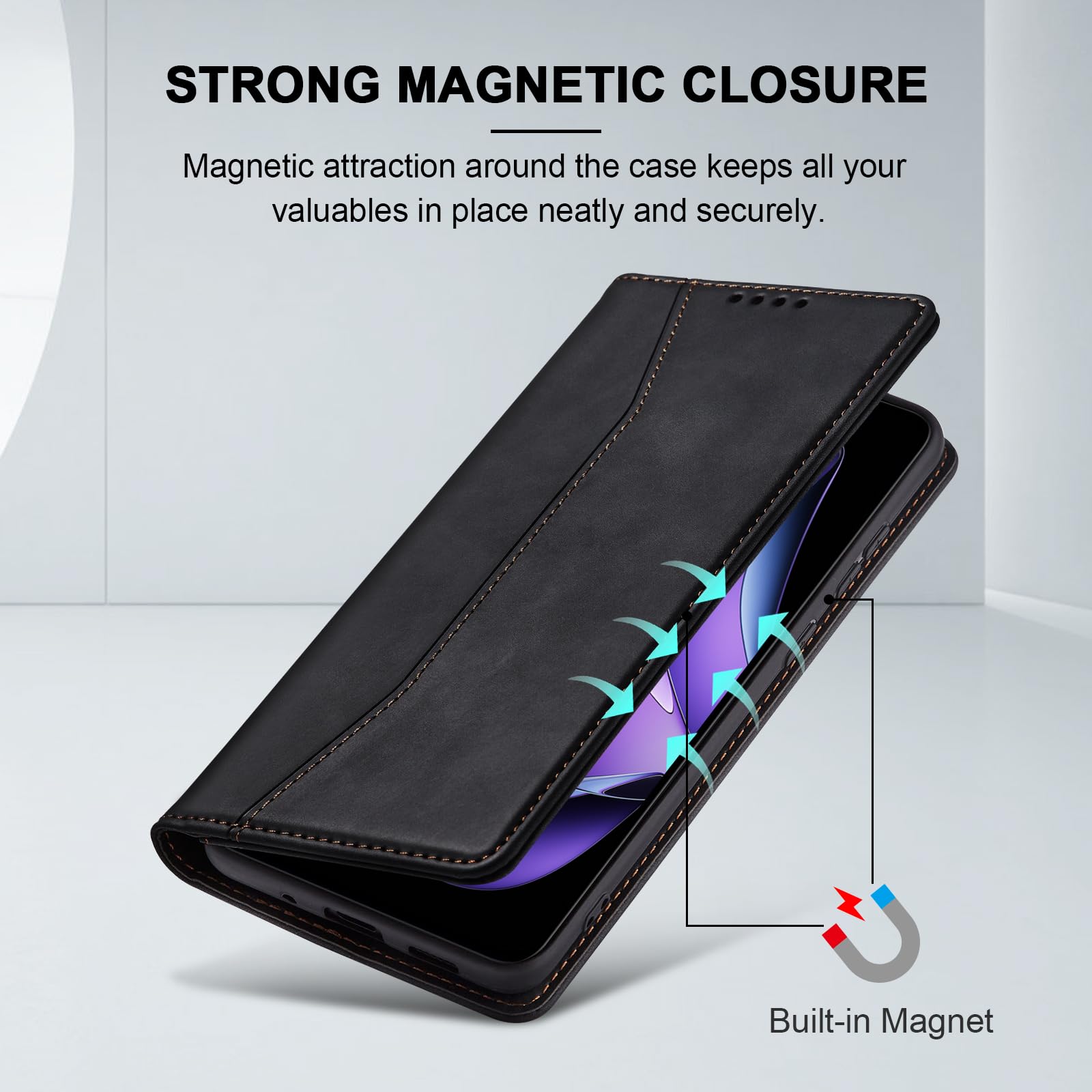 Custodia Portafoglio In Pelle Per OPPO Reno13/12/FS/X8/A40/A60/A80 – Con Supporto Pieghevole E Tasche, Pixfab