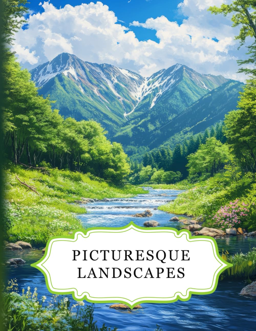 Picturesque Landscapes: A relaxing colouring book for adults with 50 beautiful designs. Perfect for unwinding, stress relief and creativity (Beautiful worlds)