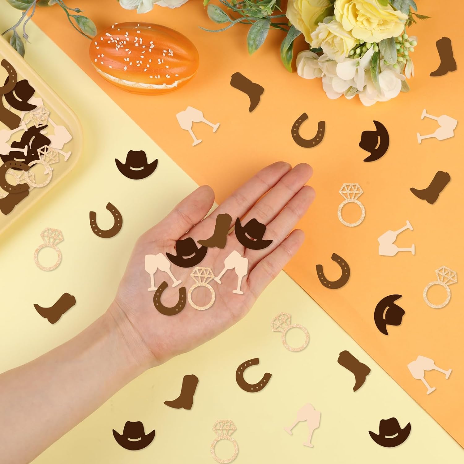 200 Pcs Brown Cowgirl Bachelorette Party Confetti