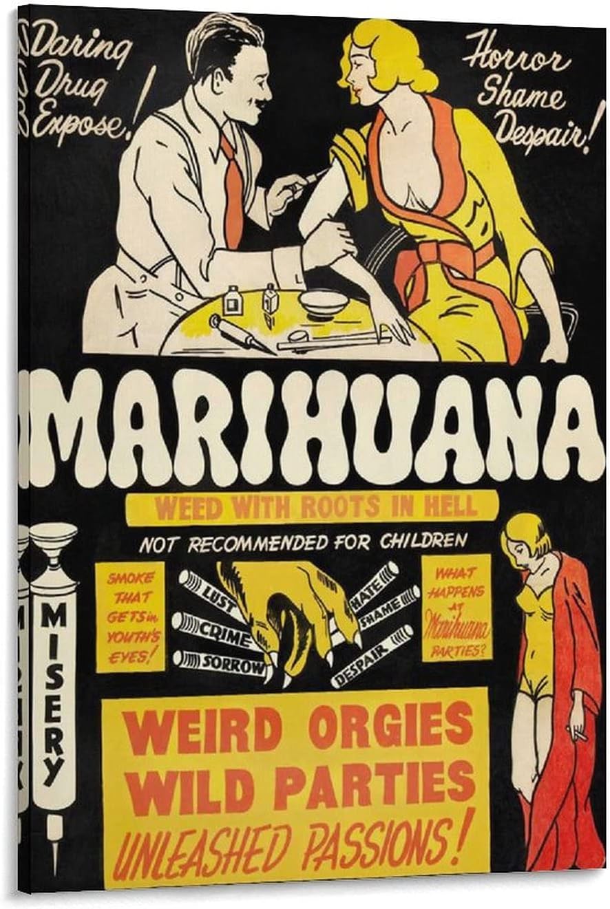 XIONGJIE Póster de Marihuana con pintura decorativa en lienzo para pared, para sala de estar, dormitorio, 50 x 75 cm