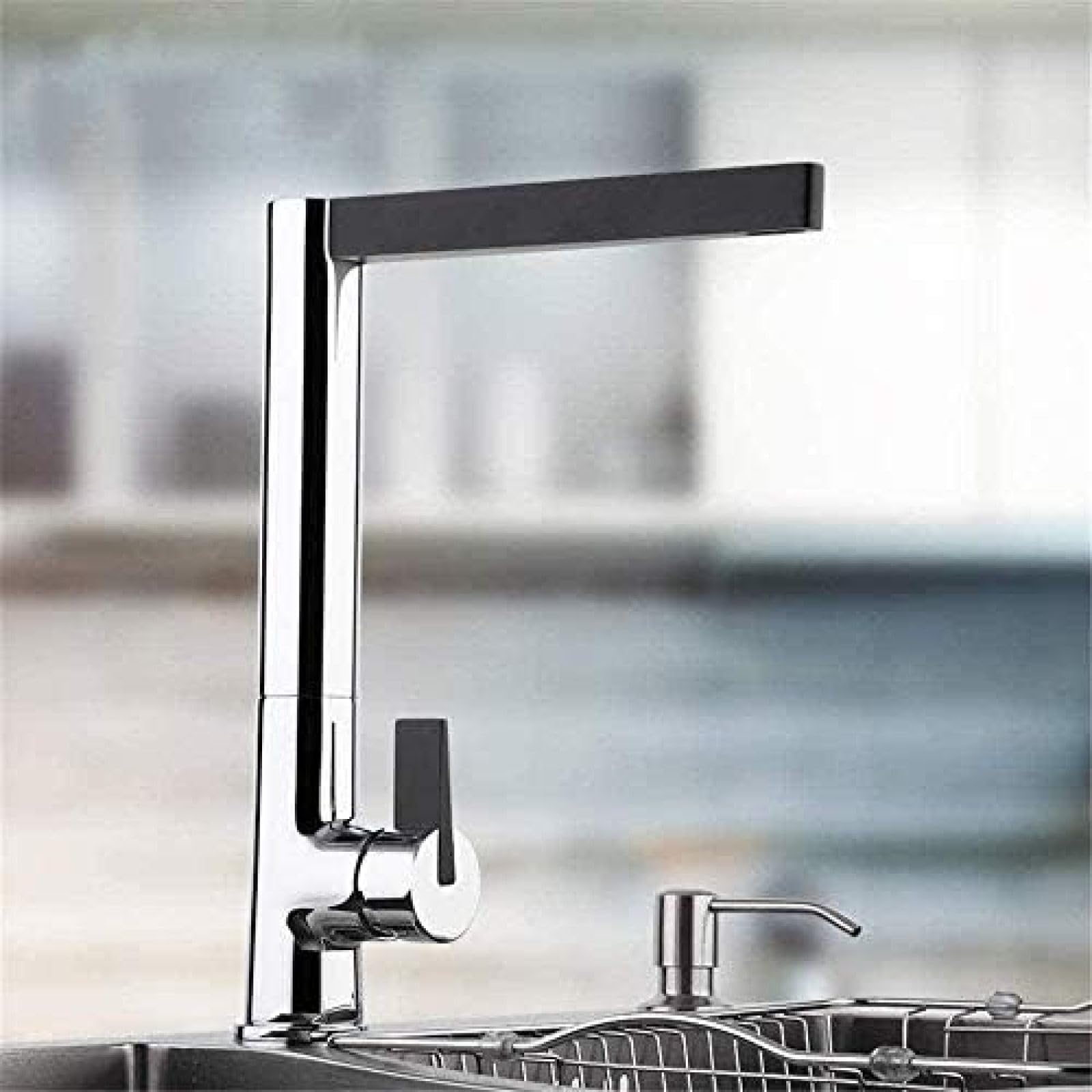 ZYCHSJXA Faucet Kitchen Tap Basin Faucets Bathroom Sink Mixer Taps Deck Mounted Black Waterfall