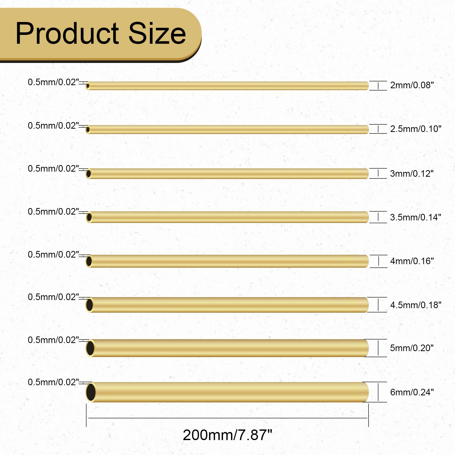 Tubo Rotondo In Ottone Da 1 Pezzo 300mm Lunghezza 12mm Da 0,5 Mm Spessore Della Parete Tubo For Tubi Dritti Senza Cuciture DUO ER - Foto 12
