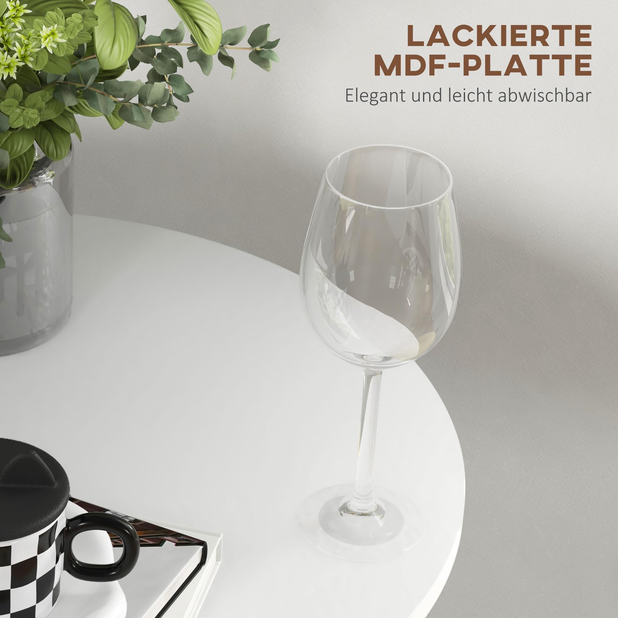 HOMCOM Bartisch Stehtisch Rund Bistrotisch Ø60 x 102 cm Weiß